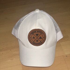 White Mesh Trucker with Brown Patch